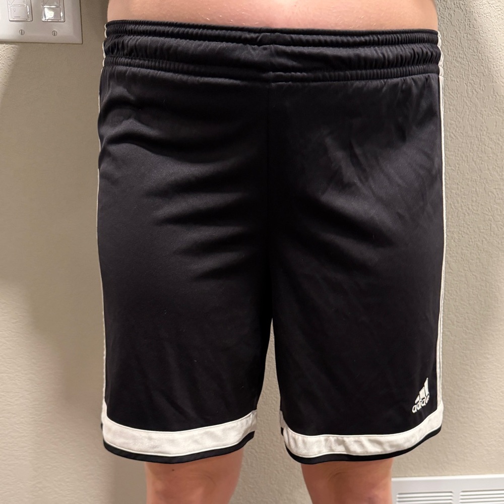 adidas Black Shorts with White Accent Trim